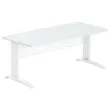 Bureau Buenos Aires - 180 x 80 cm - Plateau gris et pieds blancs - FIDUCIAL OFFICE SOLUTIONS