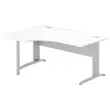 Bureau BUENOS AIRES compact retour à gauche blanc/alu, L160