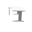 Bureau BUENOS AIRES compact retour à gauche blanc/alu, L160