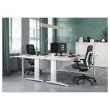 Bureau BUENOS AIRES compact retour &agrave; gauche h&ecirc;tre/blanc, L160 