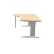 Bureau BUENOS AIRES compact retour &agrave; gauche h&ecirc;tre/blanc, L160 