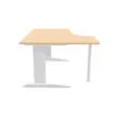 Bureau BUENOS AIRES compact retour &agrave; gauche h&ecirc;tre/blanc, L160 