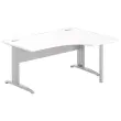 Bureau BUENOS AIRES compact retour à droite blanc/alu, L160
