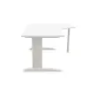 Bureau BUENOS AIRES compact retour à droite blanc/alu, L160