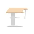 Bureau BUENOS AIRES compact retour à droite hêtre/blanc, L160