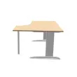 Bureau BUENOS AIRES compact retour à droite hêtre/blanc, L160