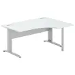 Bureau BUENOS AIRES compact retour à droite gris/alu, L160