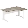 Bureau BUENOS AIRES compact retour à droite noyer/blanc, L160
