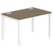 Bureau BRUXELLES 120 x 80 noyer - pieds blancs