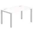 Bureau BRUXELLES 140 x 80 blanc - pieds aluminium