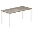 Bureau BRUXELLES 160 x 80 noyer - pieds blancs