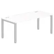 Bureau BRUXELLES 180 x 80 blanc - pieds aluminium