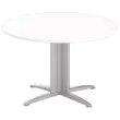 Table réunion ronde diam. 116cm blanc/aluminium
