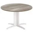 Table réunion ronde diam. 116cm noyer/blanc