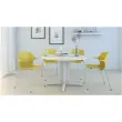 Table réunion ronde diam. 116cm noyer/blanc
