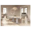 Table réunion ovale 200x120 blanc/blanc