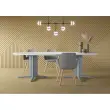 Table réunion ovale 200x120 blanc/aluminium