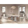 Table r&eacute;union ovale 200x120 h&ecirc;tre/blanc 