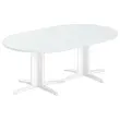 Table réunion ovale 200x120 gris/blanc