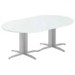 Table réunion ovale 200x120 gris/aluminium