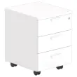 Caisson mobile 3 tiroirs avec plumier - Blanc