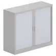Armoire basse à rideaux métalliques - 100 x 100 cm - Alu