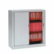 Armoire basse à rideaux métalliques - 100 x 100 cm - Alu