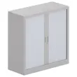 Armoire basse &agrave; rideaux m&eacute;talliques - 100 x 100 cm  - Alu / Gris 