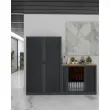 Armoire haute à rideaux 198x120 cm - anthracite
