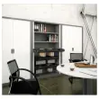 Armoire haute à rideaux - 198 x 120 cm - Alu et blanc