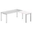 Retour BRUXELLES 98 x 60 plateau blanc-pieds alu