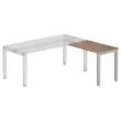 Retour BRUXELLES 98 x 60 plateau noyer- pieds alu 