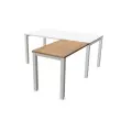 Retour BRUXELLES 98 x 60 plateau noyer- pieds alu 