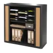 Armoire basse Easyoffice - Noir et hêtre - PAPERFLOW