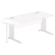 1/2 lune bureau rectangulaire blanc/blanc