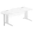 1/2 lune bureau rectangulaire gris/alu 