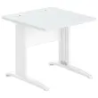 Table 80 x 80 gris - pieds blanc