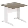Table 80 x 80 noyer - pieds blanc 