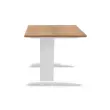 Table 80 x 80 noyer - pieds blanc 