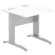 Table 80 x 80 blanc - pieds aluminium