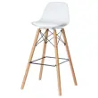 2 Tabourets STEELWOOD pied hêtre assise blanche montés