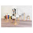 2 Tabourets STEELWOOD pied hêtre assise blanche montés