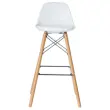 2 Tabourets STEELWOOD pied hêtre assise blanche montés