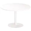 Table ronde diam 116 cm plateau blanc pied blanc pied tulipe