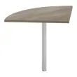 Angle liaison bureau 1 pied noyer/alu 