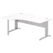 Bureau BUENOS AIRES compact retour à gauche blanc/alu, L180