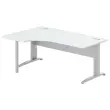 Bureau BUENOS AIRES compact retour &agrave; gauche gris/alu, L180 