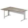 Bureau BUENOS AIRES compact retour &agrave; gauche noyer/alu, L180 