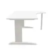 Bureau BUENOS AIRES compact retour &agrave; droite blanc/alu, L180 