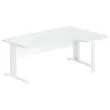 Bureau BUENOS AIRES compact retour à droite gris/blanc, L180